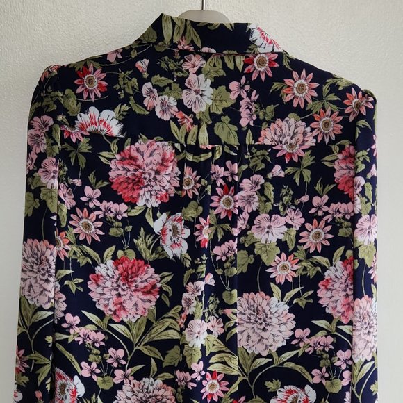 Tommy Hilfiger Floral Blouse Medium Puff/Pleats - Picture 9 of 10